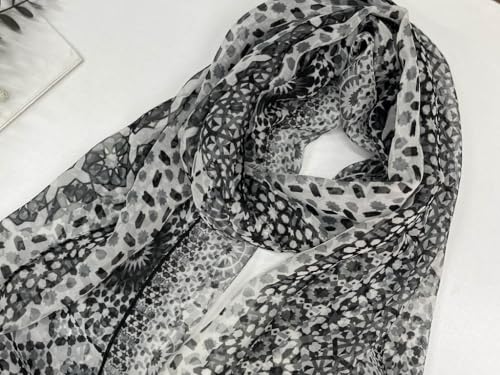 Xyueanlo Fashion Scarves for Women Lightweight Elegant Scarf Sunscreen Wraps Shawls - color: Black White