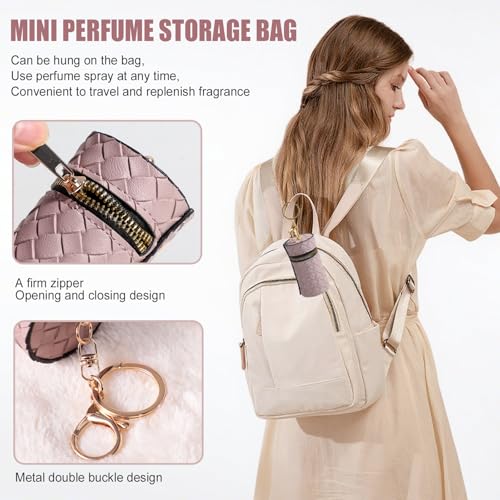 JPNK Mini Refillable Perfume Portable Atomizer Bottle 5PCS Travel Size Spray Refillable Refill Bottle 5 ml with Travel and Outgoing Bag
