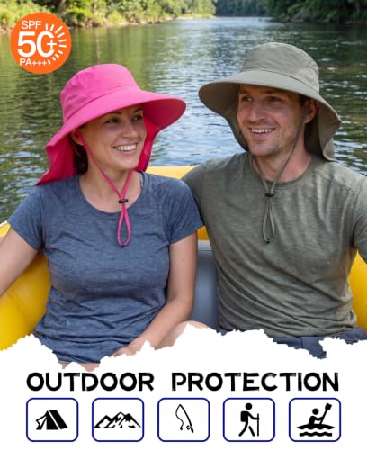 Home Prefer Outdoor UPF50+ Sun Hat Wide Brim Mesh Fishing Hat with Neck Flap - color: Pea Green