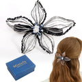 Mistofu DIY Copper Wire Metal Hand-woven High-level design Barrettes Elegant Hair Accessories, Gifts for Women Girls (black-a) - color: black-a