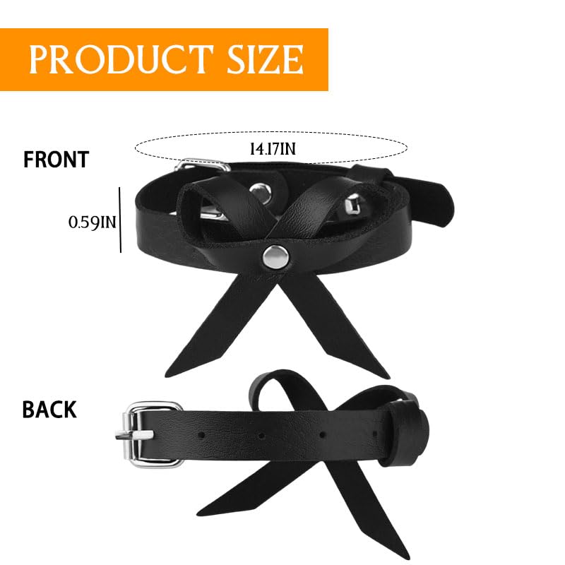 Valentines Day Gifts for Women Ankle Bracelet Black Leather Bow Anklet Sexy Foot Wear Accessories Punk Gothic Leg Chain Footcuff Date Night Adult Play Anklet Ankle Decorations for Women Ladies