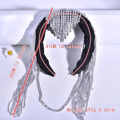 Luxury Crystal Rhinestone Headband,Bridal Wedding Hair Accessory Handmade Bohemian Style Hair Crown Wide Brimmed Headwear Ethnic Style Wedding Accessories for Anniversary Celebration Dance Party