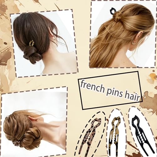 3PCS Prestige French Hair Pins Serrated Anti-Slip Design, Curved Angle for Better Head Fit, New Elegant Hair Accessories for Women, Suitable for All Hair Types