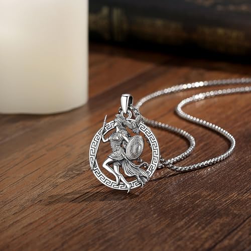 INFUSEU Mystical Hecate Triple Moon Goddess Necklaces, Divine Feminine Protection Gifts - style: Athena the Warrior
