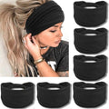 IVARYSS Wide Headbands for Women, Black Knotted Head Wraps Turbans, Large African Style Head Bands Hair Accessories, 6 Pack - color: Black Color