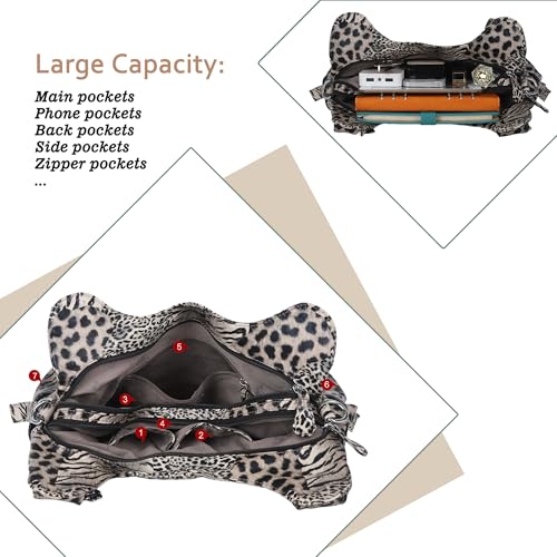 Angelkiss Hobo Purses and handbags for Women Satchel Handbag Women Purses Large Daily Shoulder Bags | Purses - color: Brown\black-leopard
