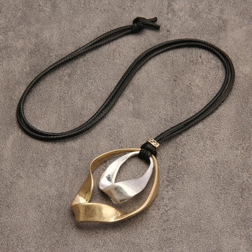 Boho Necklaces for Women Chunky Circle Necklace Layered Boho Circle Leather Choker Necklace Long Vintage Necklaces Bohemian Jewlery Gifts - style: Boho Silver Pendant