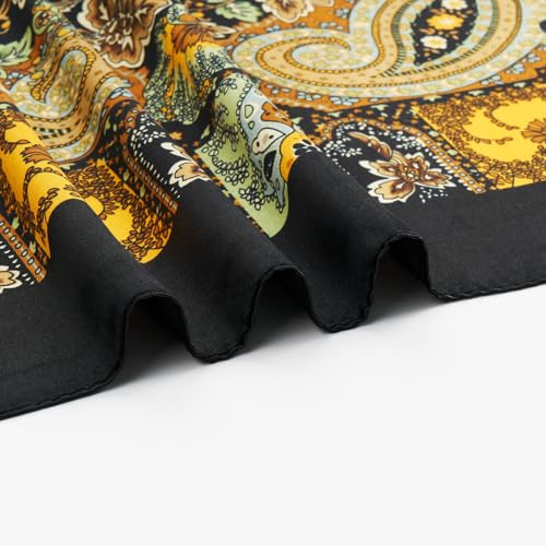 QIUTIMIY 35"x35" Like Silk Head Scarf for Women Satin Feel Large Square Scarf for Hair Wrapping and Sleeping Fashion Bandana - color: (90cm)square Scarf 19