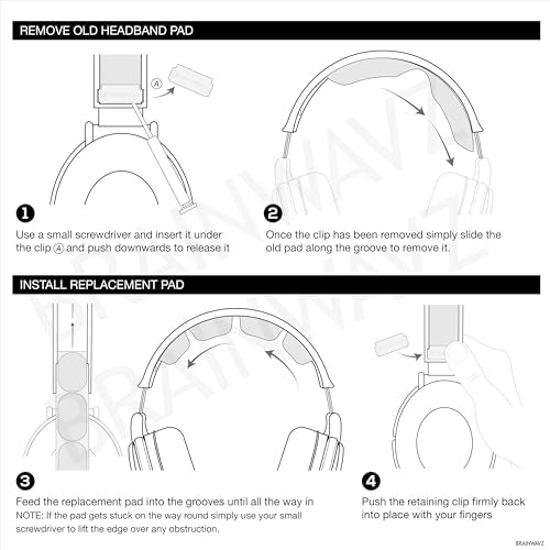 Replacement Headband for SENNHEISER HD580, HD600, HD650 & HD660S Headphones - Soft Woven Fabric & Foam Cushion Pad for Additional Comfort by Brainwavz