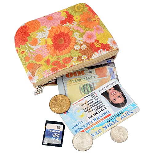Women and Girls Cute Fashion Coin Purse Wallet Bag Change Pouch Key Holder - color: Flowers