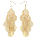 Boho Gold Dangle Earrings for Women Trendy Long Drop Chandelier Bohemian Fligree Leaf Earrings Dangling Lightweight Hyopallergenic for Women