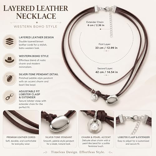HUASAI Choker Necklace for Women Boho Necklaces Country Concert Outfits for Women Layered Western Choker Necklace Boho Cowgirl Jewelry Accessories Dress - color: A:Boho Choker Necklace