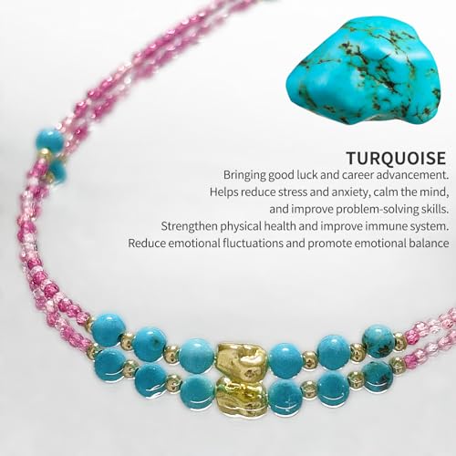 Damanse Beaded Glasses Chain,Eyeglass & Sunglass Strap For Women Stylish - color: Turquoise Design