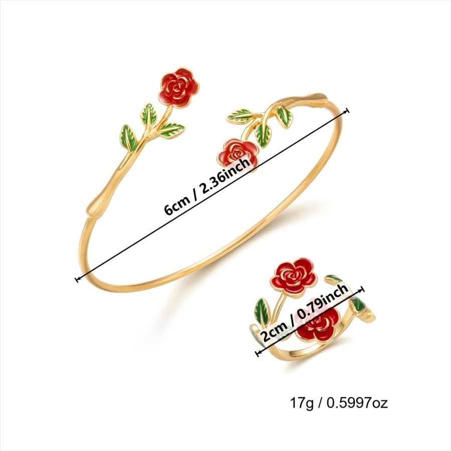 Caiyao 2Pcs Adjustable Sunflower Open Cuff Bangle Bracelets Ring Gold Tone Enamel Daisy Flower Floral Upper Arm Armband Bracelet for Women Boho Summer Inspired Floral Jewelry Gifts - style: StyleD