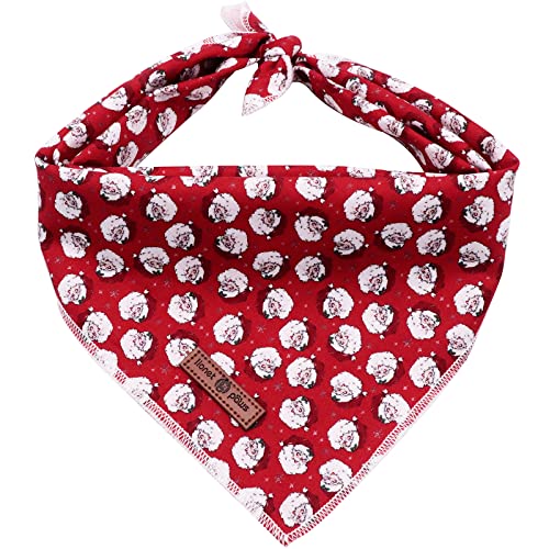 Lionet Paws Christmas Dog Bandana Washable Cotton Handkerchief Scarf Triangle Bandana for Small Medium Large Dogs Santa Claus Girl Boy - color: Santa Claus, size: Small (Pack of 1)