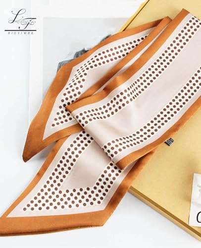 Hioyiwse Head Scarf Hair Neck Scarves For Women Purse Bag Scarfs For Handbags Silky Long Thin Satin Headscarf Fashion - color: B23-plain Dot