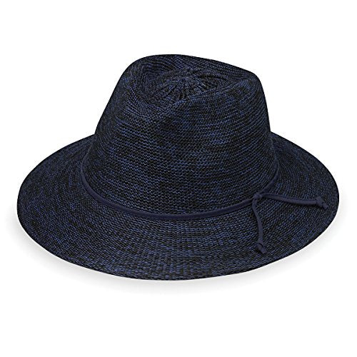 Wallaroo Hat Company Women's Victoria Fedora – UPF 50+ UV Protection, Wide Brim, Packable & Adjustable Sun Hat - color: Mixed Navy, size: Medium
