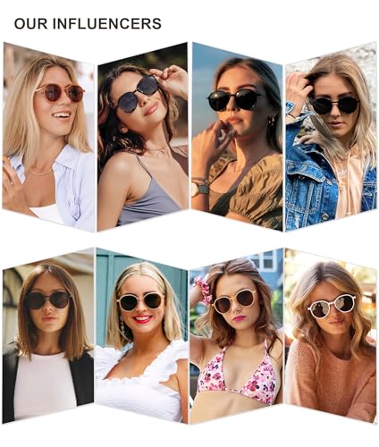 SOJOS Trendy Designer Hexagon Round Sunglasses for Women Fashion Big Shades Geometric Women Sunglasses SJ2181 - color: Light Brown