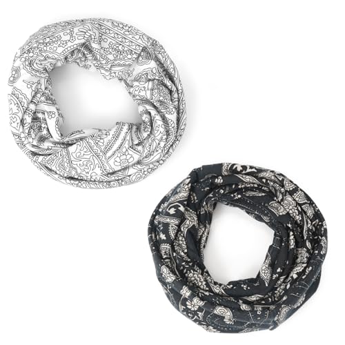 Women's Slouchy Beanie Cap Chemo Headwear Hats Scarf - color: G - Black White