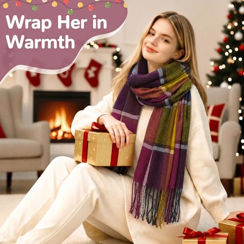 Loritta Womens Scarf Fashion Long Plaid Shawls Wraps Big Grid Winter Warm Lattice Large Scarves Gifts - color: Color Lattice