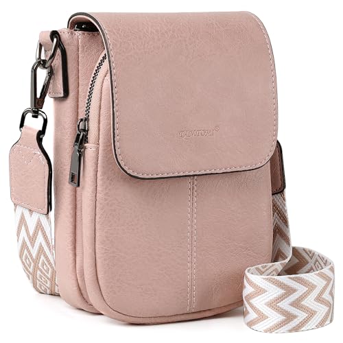 TANTOMI Small Crossbody Bags for Women Trendy, Cell Phone Purses Wallet with 4 Card Slots, Small Purses with Adjustable Strap - color: 04-dusty Pink