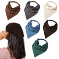 Vercret 6 Pack Hair Scarf Headband for Women Elastic Bandana Head Scarf Large Boho Triangle Kerchief with Clips Non Slip Scarves - color: R Dark Colors