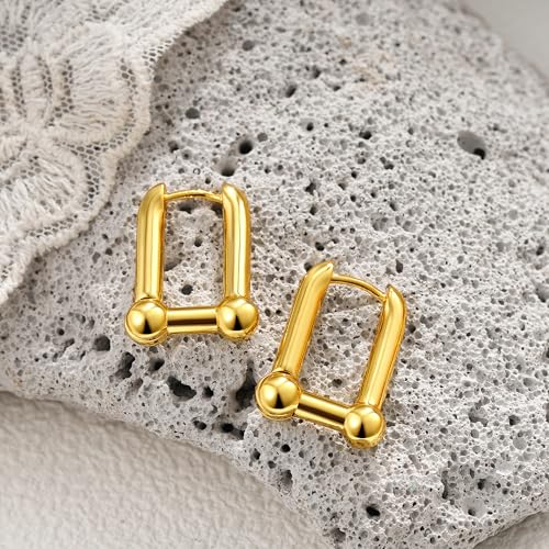 4 Pair Small Gold Hoop Earrings for Women Sensitive Ears - Hypoallergenic 14k Real Gold Plated Hoops Zirconia Cartilage Huggie Earrings Set Helix Piercing Earring Gold Jewelry for Women Gift - color: 1943 Hoop Gold
