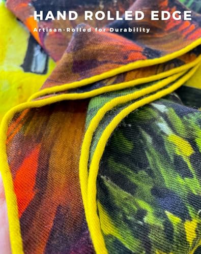 PoeticEHome Cashmere Scarf Wrap 36"x36" - Featherlight & Wrinkle-Free Artistic Square Shawl for Travel & Office, Gift Ready - color: Street in Saintes-maries - 36"