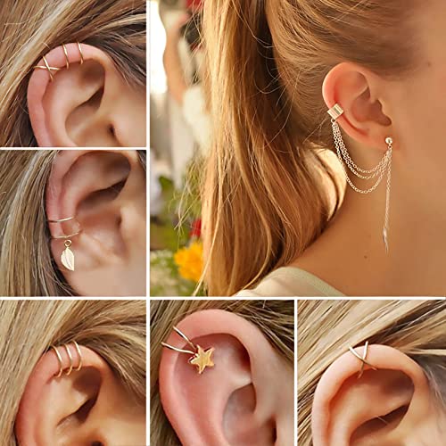 IFKM 36 PCS Silver Plated Jewelry Set with 3 PCS Necklace, 12 PCS Bracelet, 7 PCS Ear Cuffs Earring, 14 Pcs Knuckle Rings for Women Valentine Anniversary Birthday Friendship Gift - color: 36 Pcs Silver