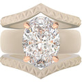 Rinfit Silicone Ring with Stone - Oval Cut Cubic Zirconia Solitaire Engagement Ring for Women - Rubber Wedding Bands - Patented Design - color: Pack M: Nude / Rose Gold