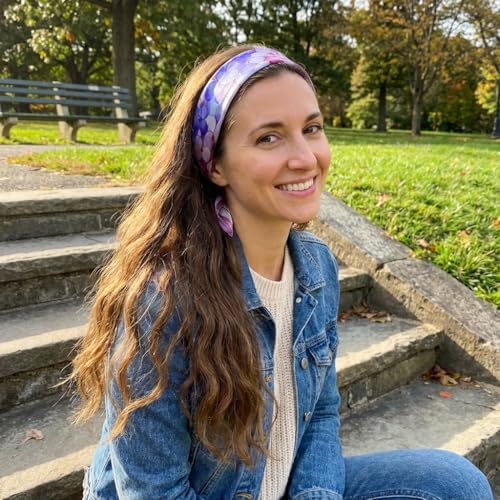 Women's Small 21 inch 100% Silk Scarf Bandana for Head Neck Hair | 100% Mulberry Silk Lightweight Designs Gift-Ready Packaging For Hair Fashion 21"x21" Printed - color: 202blue Pink