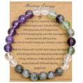 Strong Healing Crystal Bracelet 8MM Genuine Stone Bracelet Lucky Beaded Bracelet Chakra Bracelet 6.5 inch Positive Energy Inspirational Gifts for Women Mom - style: Healing Prayers