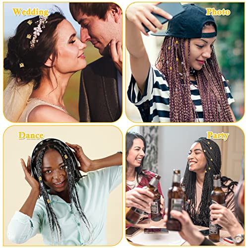 262 Pcs Dreadlock Accessories for Women, Hair Jewelry for Braids Loc Jewelry Hair Decorations, Gold and Silver Hair Accessories, Adjustable Hair Charms Hair Rings for Braids Adult Loc Braid Jewelry