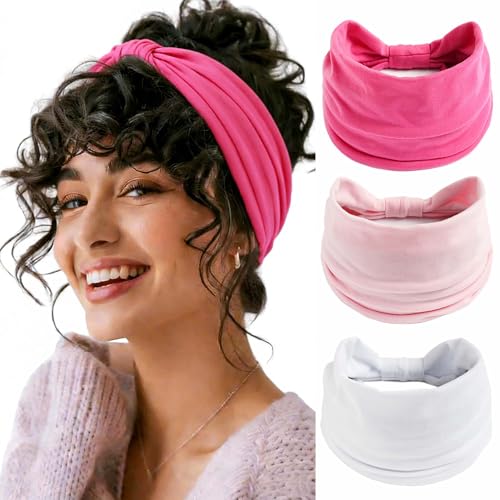 Pink Valentine's Day Headbands For Women Wide Head Bands Soft Turban Knotted Hair Wraps Large Elastic Hair Band Fashion Sweatband For Women Girls Yoga Running Valentine's Day Gift - color: Style 150