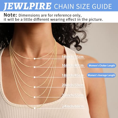 Jewlpire 18k Gold Plated 925 Sterling Silver Chain Necklace for Women, 1.1mm Cable Chains Necklace Thin & Dainty & Sturdy Women's Chain Necklaces, 14/16/17/18/20/22/24 Inches - color: 18K Gold Plated, size: 16 Inch