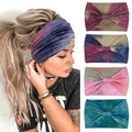YONUF Wide Boho Headbands for Women Fashion Knotted Headband Yoga Workout Hair Accessories African Head Wrap Red Tie Dye 4 Pack - color: Red Tie Dye