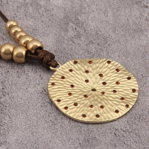 Leather Necklace for Women Vintage Boho Necklaces Black Cord Choker With Pendant Casual Chunky Leather Necklace Trendy - style: Beaded Long Leather Necklace