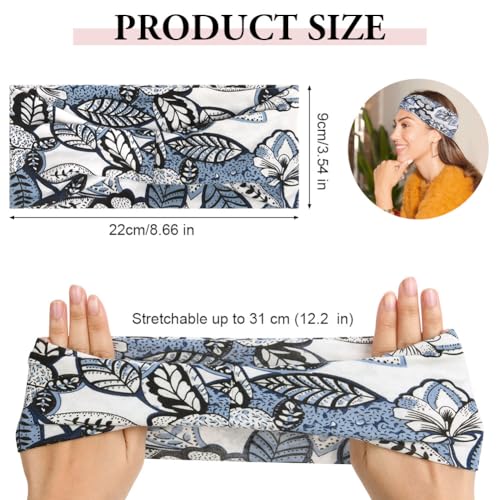 8 Pack Headbands for Women's Hair, Non Slip Wide Headband Hair Wrap, Soft Fabric, Boho Style Hairs Accessories for Women, Elastic Hair Bands for Sports, Yoga, Skincare, Outdoor Occasions - color: #D - 8pc