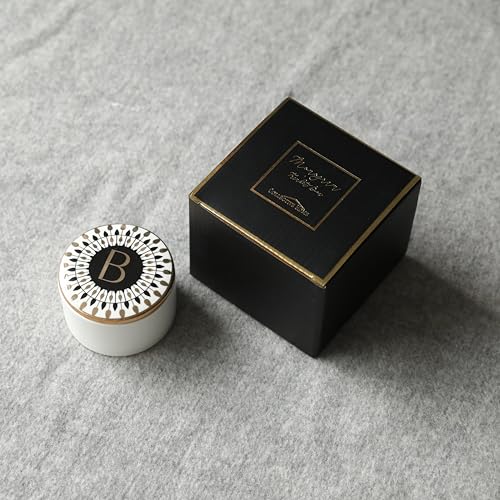 COLLECTIVE HOME - Monogram Jewelry Box, Bohemian Ceramic Trinket Box, Storage for Necklace Ring Bracelet Keys, Birthday Mother's Day Christmas Gift for Women, 3.25" x 2.5" (B) - color: B