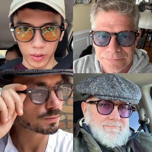 SORVINO Retro Round Sunglasses for Men Women Vintage Unisex Stylish Small Circle Tinted Sun Glasses 46mm - color: Brown