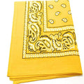 Pack of 3 X-Large Polyester Non Fading Paisley Bandanas 27 x 27 Inches by M.H.I. - color: Yellow
