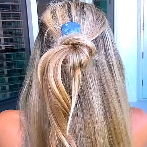Camila Paris CP3164 French Twist Stick Clip Pins, Blue, Wavy Hair Pin U-Shaped Hair Fork for Girls Spiral Updo Chignon Bun Holder, Fashion Flexible Styling Hair Accessories for Women, Made in France - color: 2-Prong Blue