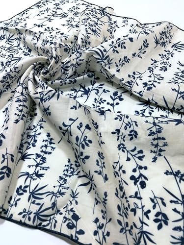 Shanlin Unisex Floral Cotton Square Scarf Bandanas 22x22 inch - color: Hurb-bluewhite