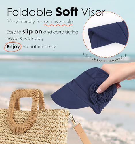 Hachapy Soft Newsboy Cap for Women Slip on Headwear Summer - color: Navy