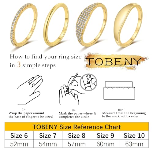 TOBENY Stackable Gold Rings for Women Non Tarnish Dainty 14K Gold Plated Stacking Cubic Zirconia Thumb Ring Set Trendy Statement Promise Wedding Bands Engagement Rings for Women Size 6 7 8 9 10 - color: 04-4Pcs Stacking Rings