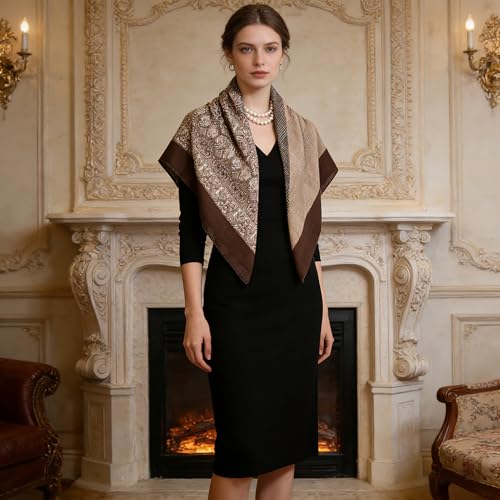 41" Large Square Scarf Hairscarf Fashion Scarves Hair Wrapping Scarfs Night Sleeping Headscarf for Women B06 - color: B069