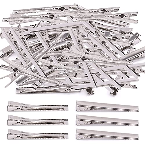 200Pcs 2.95 inch / 7.5 cm Alligator Hair Clips Bulk Silver Single Prong Hair Clips For Bows Making Hair Pins For Sectioning Hair Styling And Sectioning Hairdressing DIY Crafts - size: 1 Count (Pack of 200)