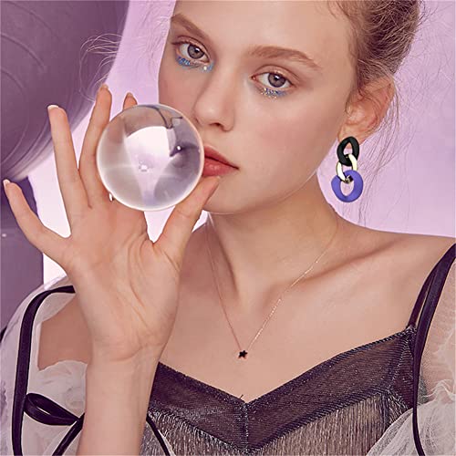 Charm Elegant Hollow Color Chain Acrylic Geometric Temperament Dangle Drop Earrings Bohemian Minimalist Hypoallergenic Jewelry Gift - color: Black Purple earrings