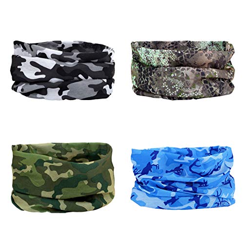 4 Camo Headband Bandana Balaclava Half Face Mask Shield Head Hair Scarf Neck Gaiter Hat Multipurpose For WoMen Men Breathable Reusable Washable Brown Blue Green Black White Forest - color: 4x Camo Face Mask