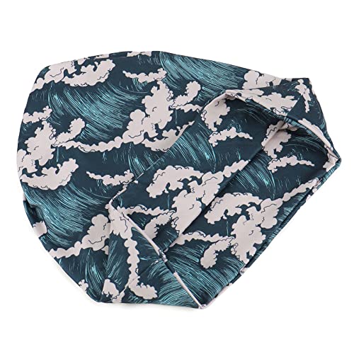 KAKU NANU Women Turban Chemo Beanies Pre Tied Caps Baggy Slouchy Headwear Sleep Scarf - color: Ocean Waves